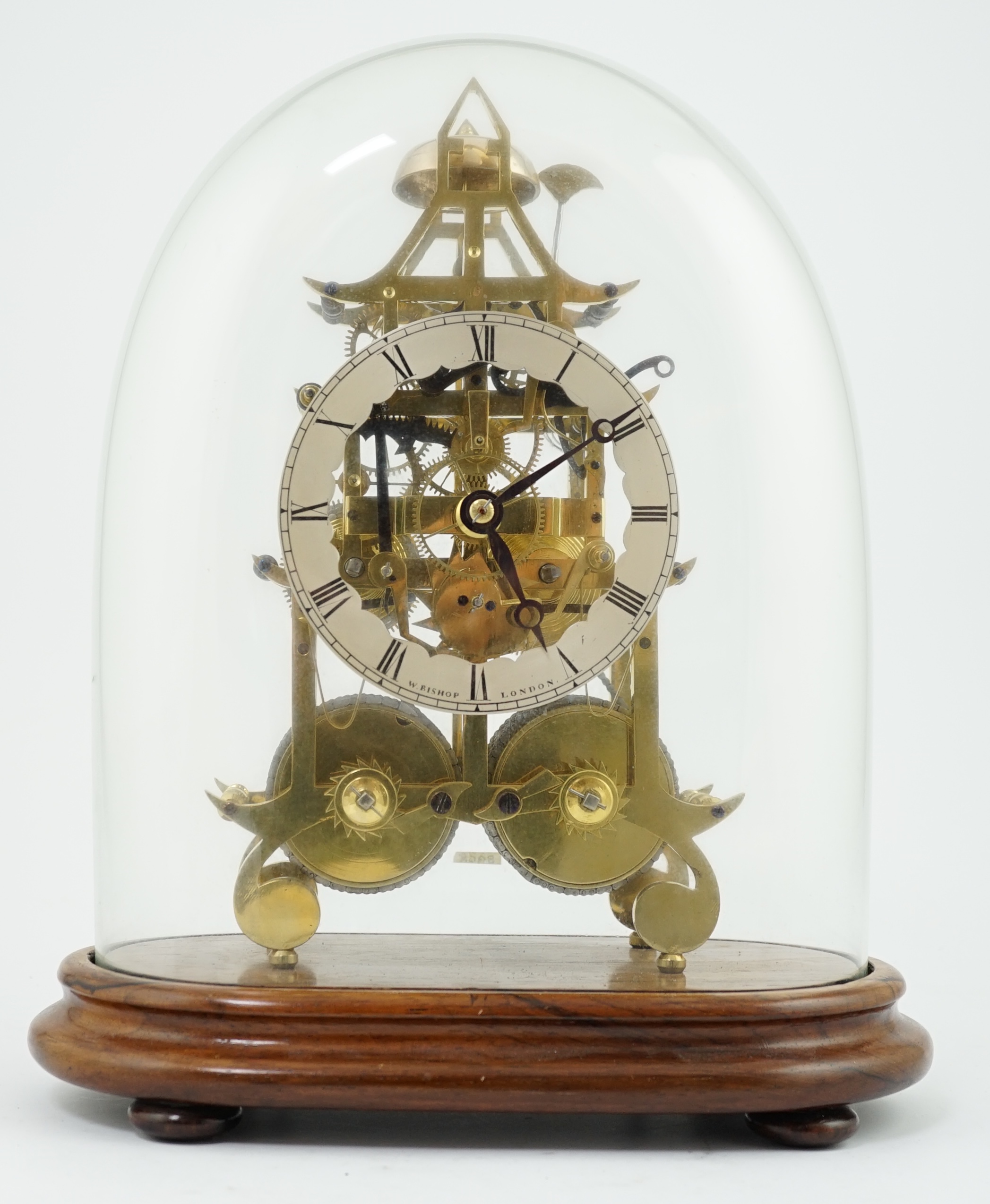 W. Bishop of London. A Victorian brass skeleton clock